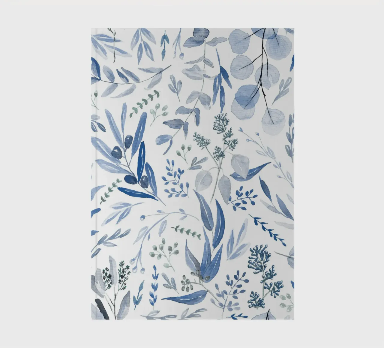 Blue Eucalyptus Pattern notebook by anisillustration