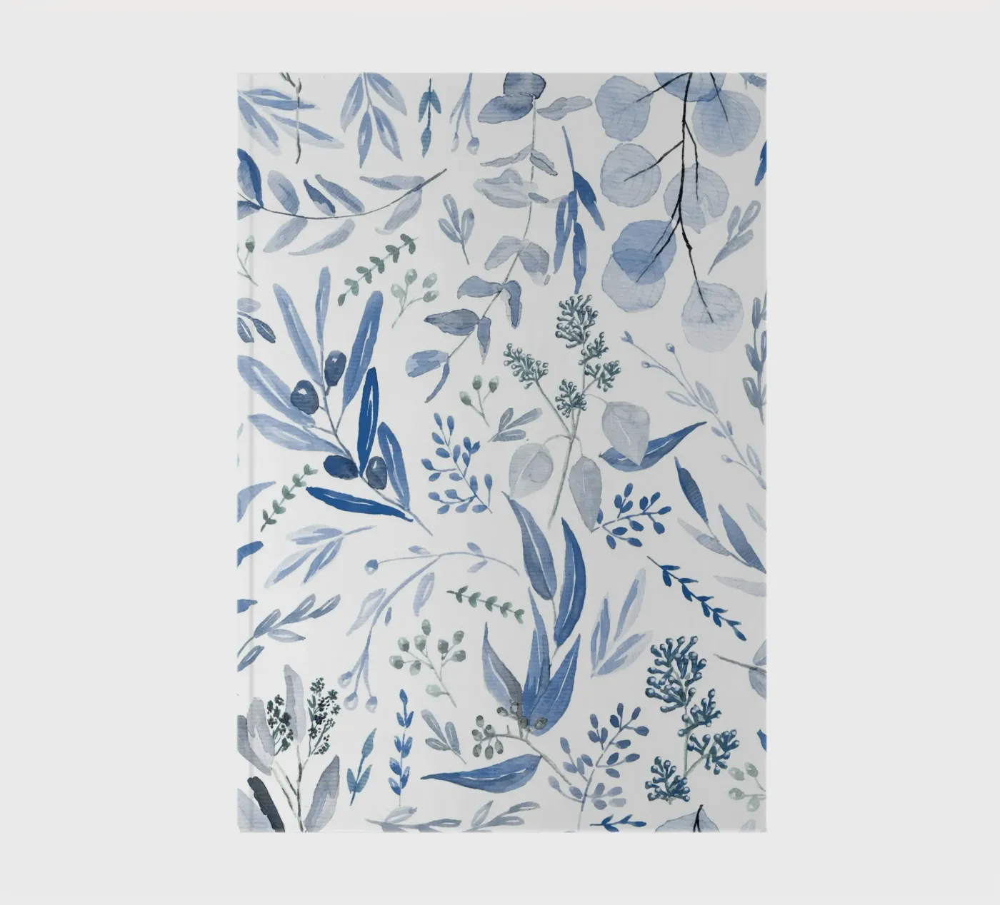 Blue Eucalyptus Pattern notebook by anisillustration