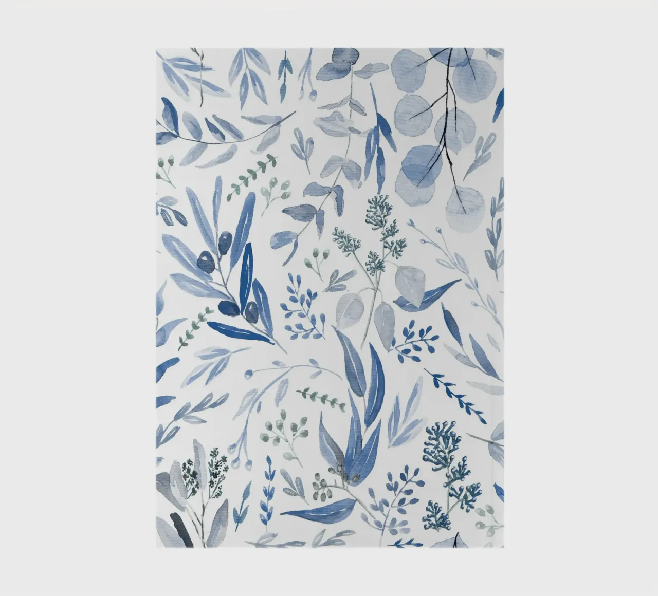 Blue Eucalyptus Pattern notebook by anisillustration