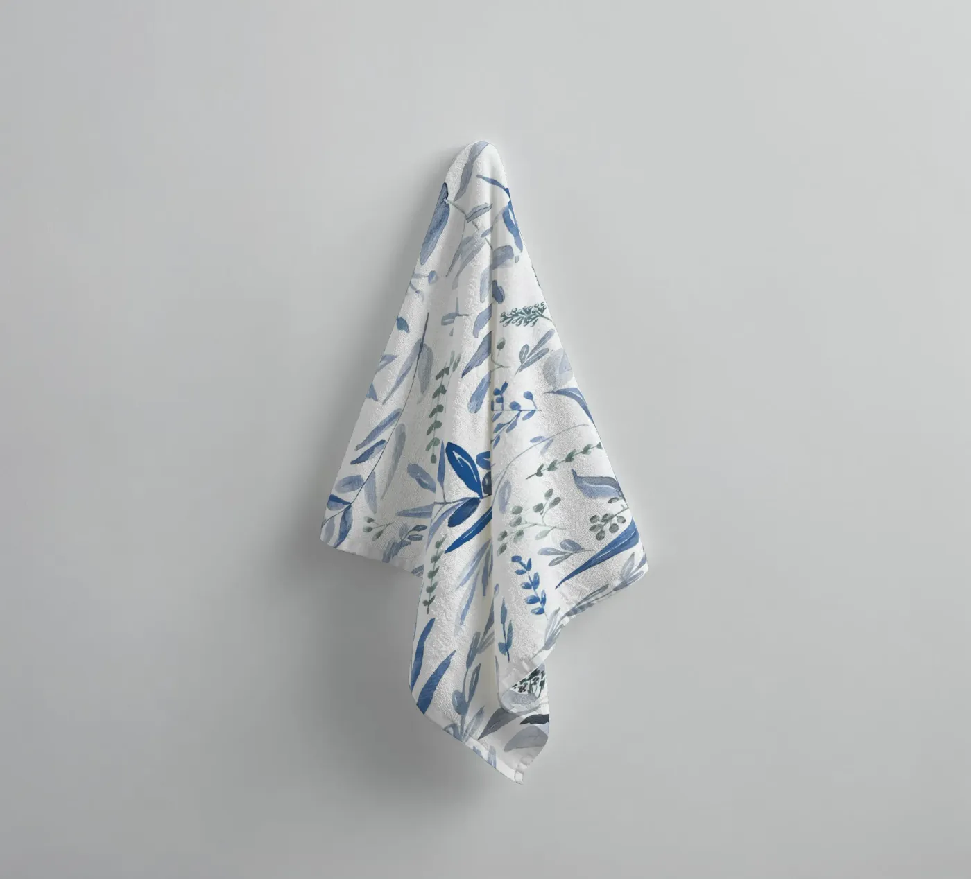 Blue Eucalyptus Pattern asciugamano da bagno da anisillustration