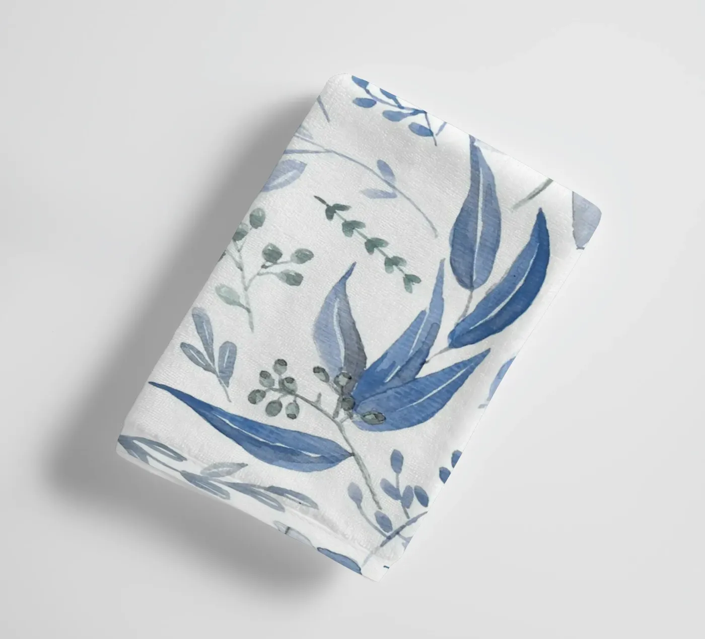 Blue Eucalyptus Pattern Handtuch von anisillustration