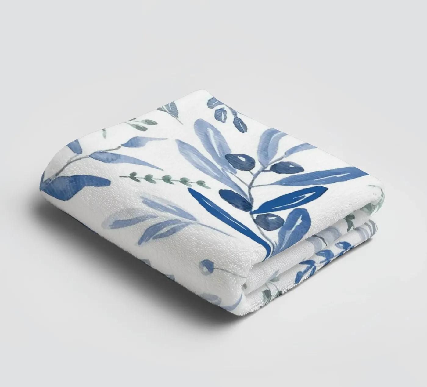 Blue Eucalyptus Pattern asciugamano da bagno da anisillustration