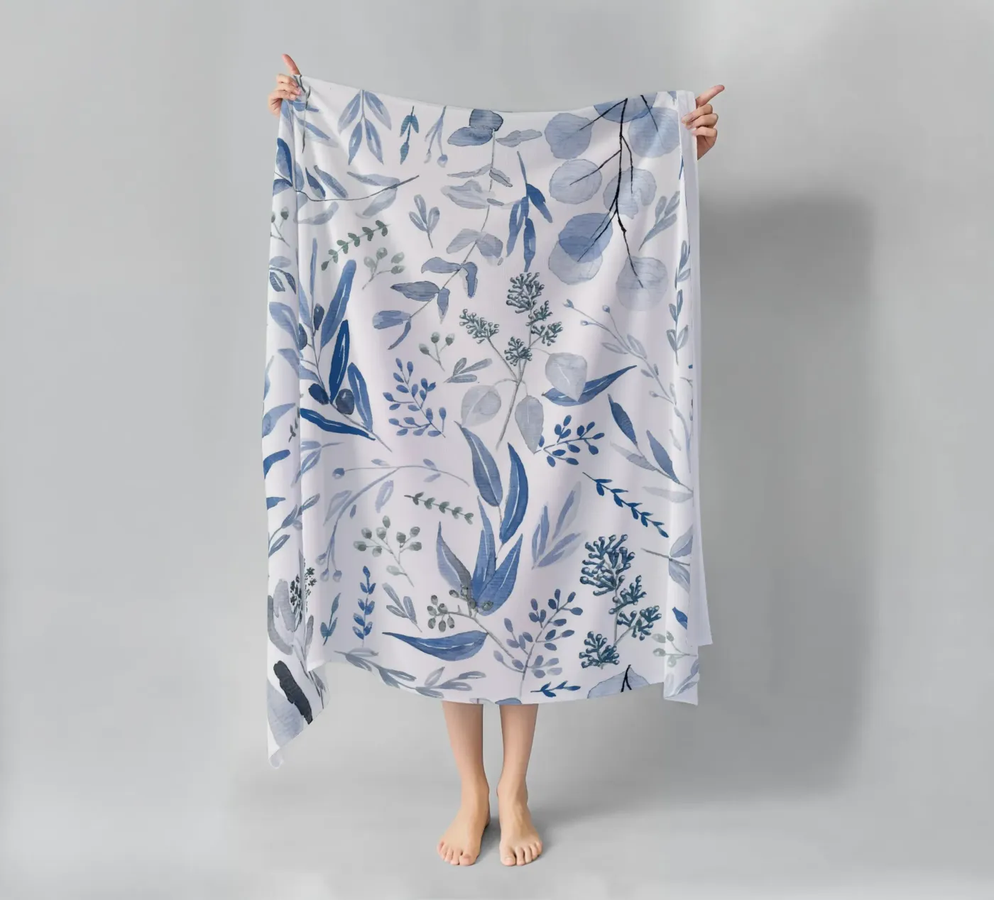 Blue Eucalyptus Pattern serviette de plage de anisillustration