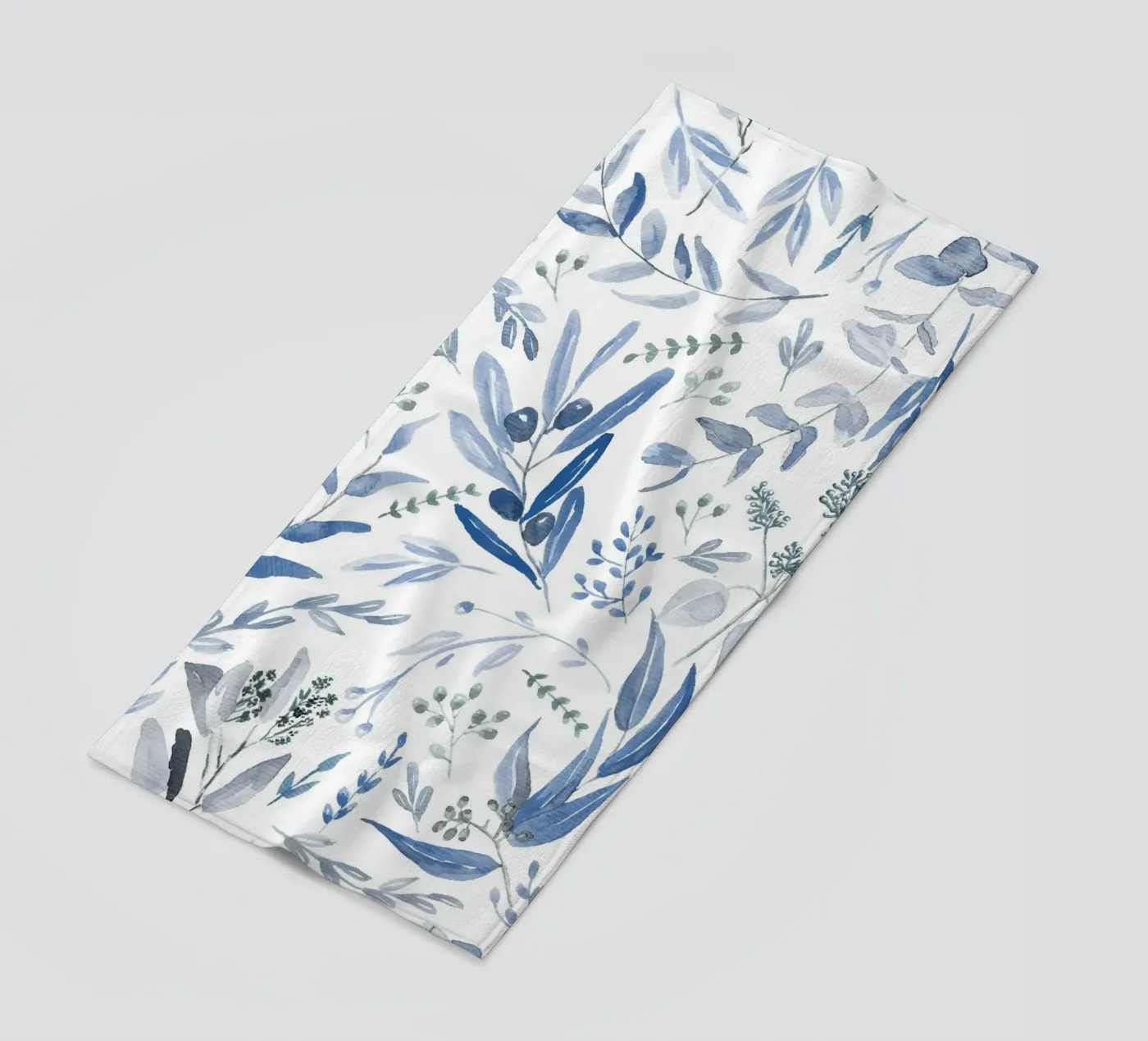 Blue Eucalyptus Pattern telo mare da anisillustration