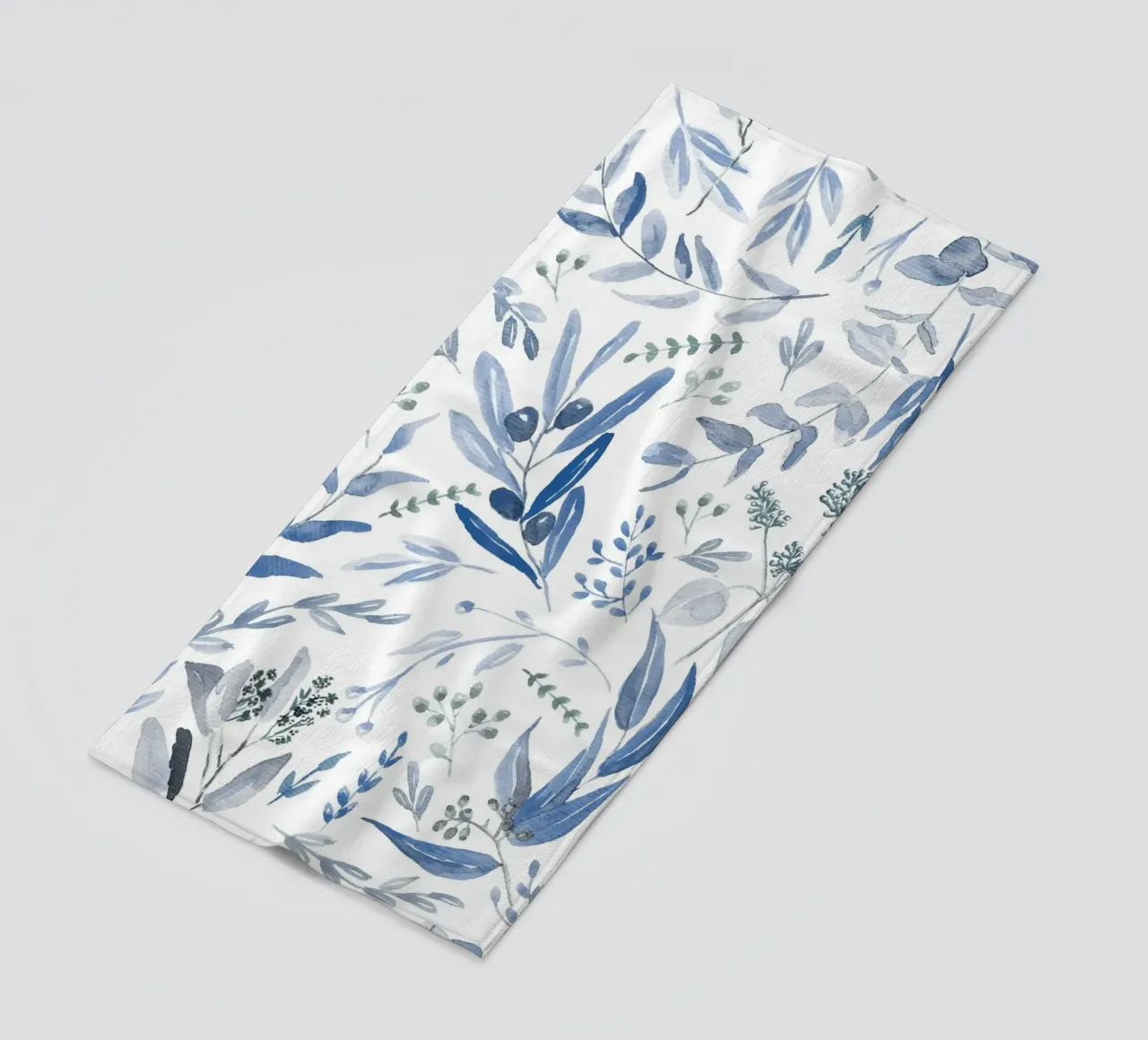 Blue Eucalyptus Pattern telo mare da anisillustration