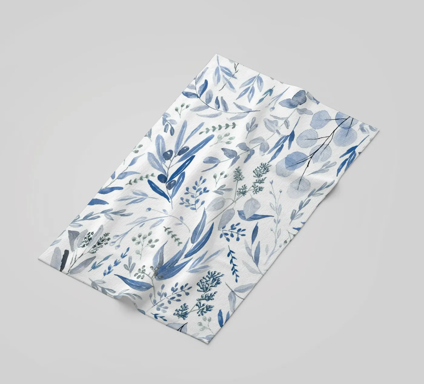 Blue Eucalyptus Pattern telo mare da anisillustration