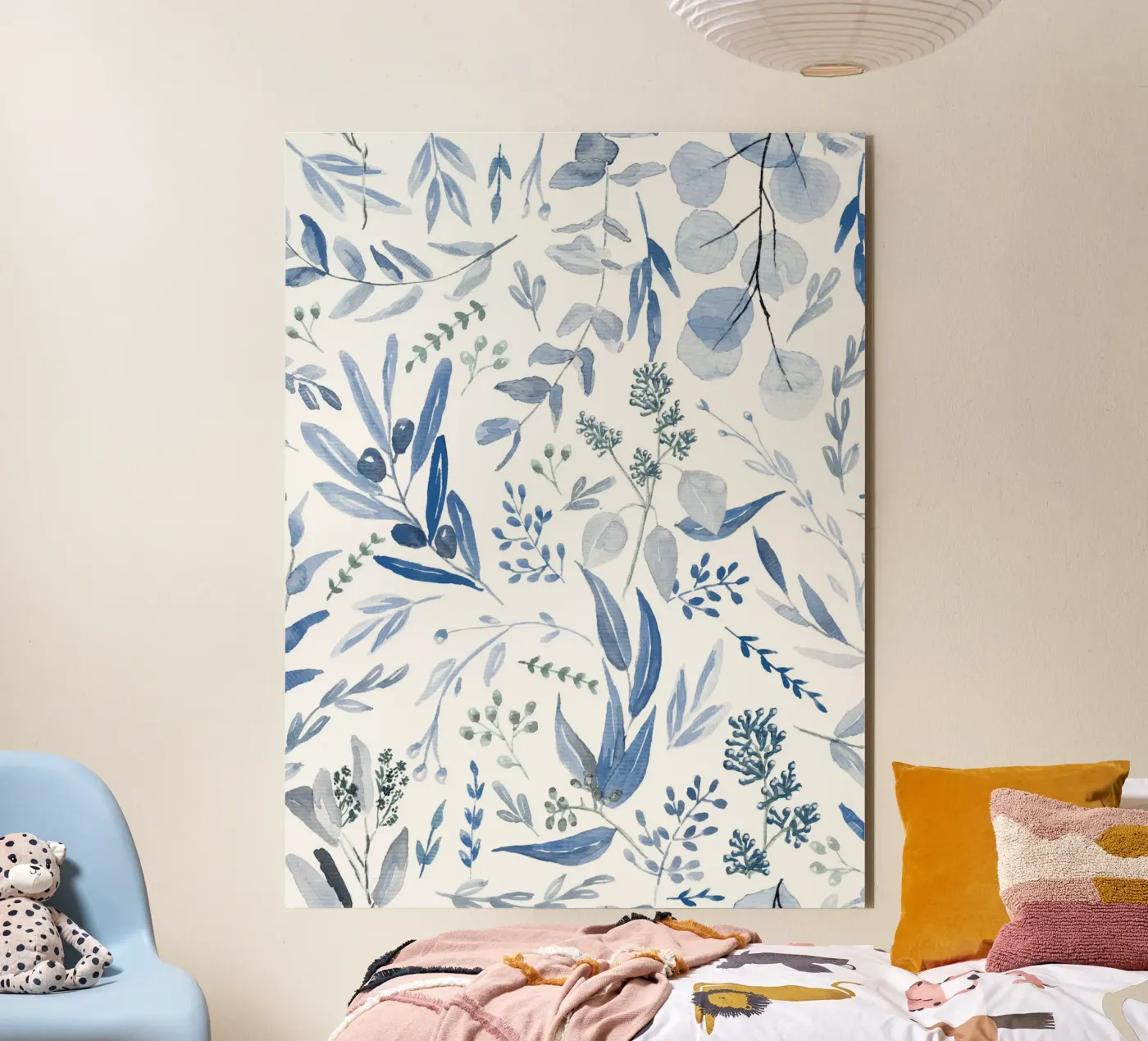 Blue Eucalyptus Pattern Forex-Platte von anisillustration