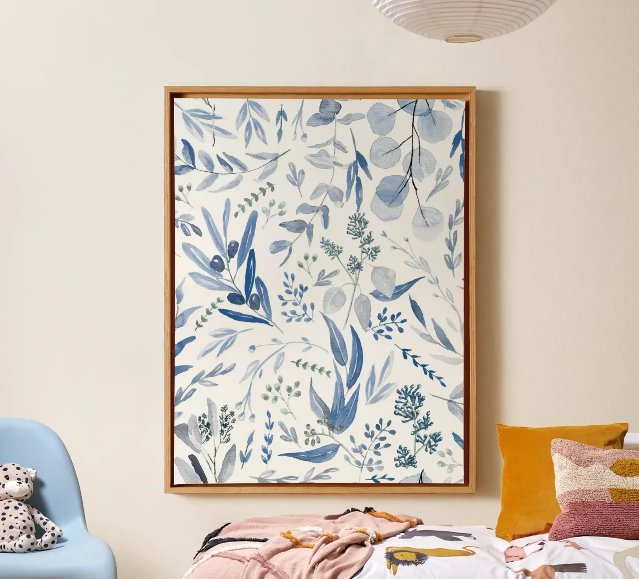 Blue Eucalyptus Pattern tela da anisillustration