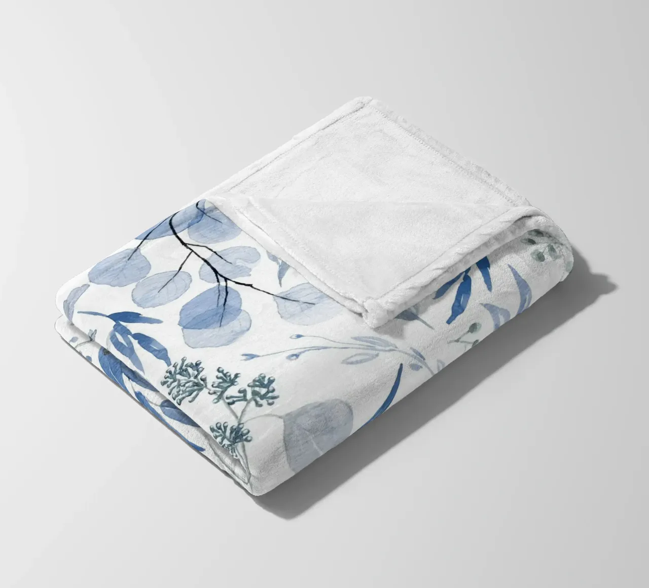 Blue Eucalyptus Pattern fleecedeken van anisillustration