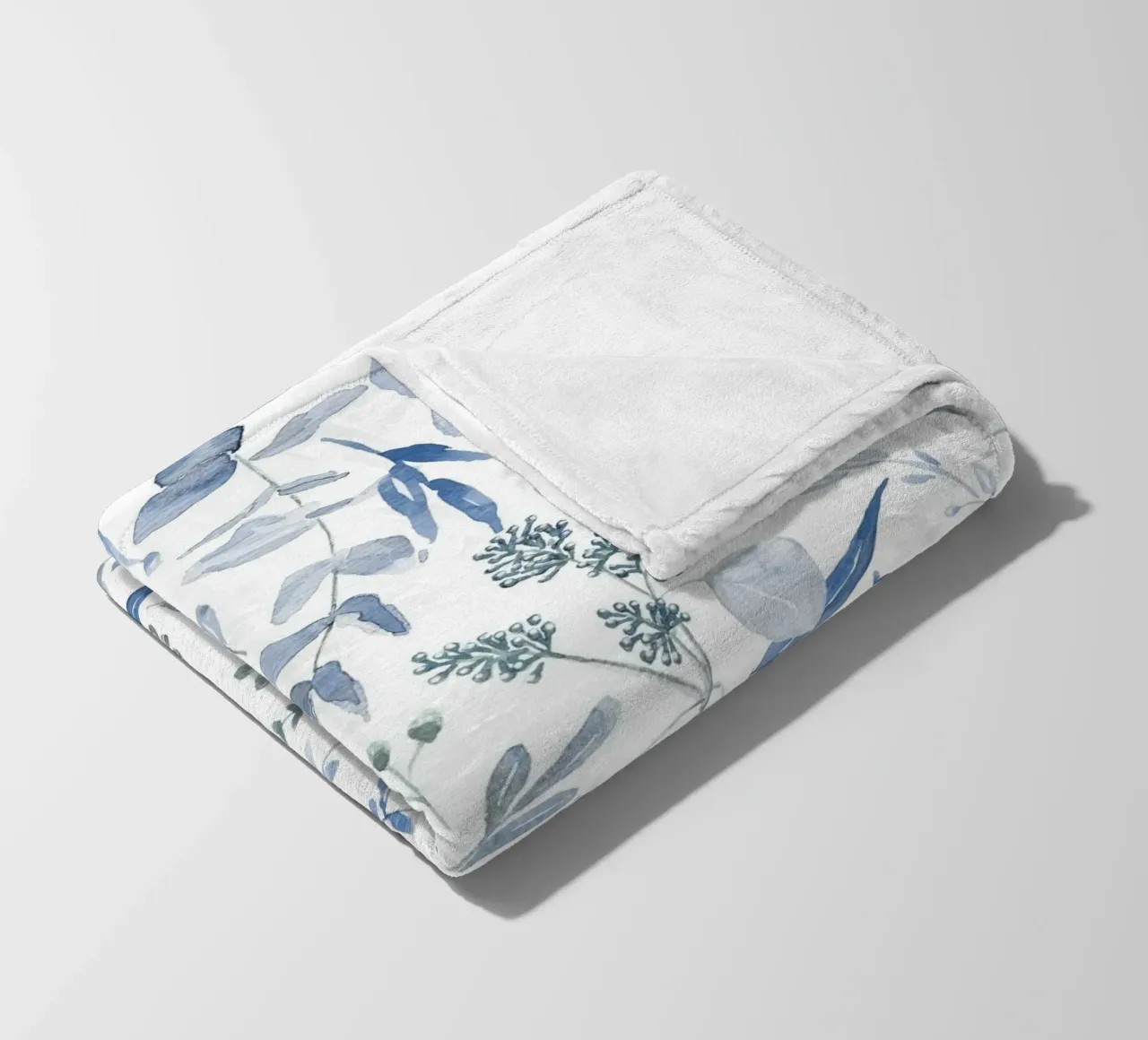 Blue Eucalyptus Pattern fleecedeken van anisillustration