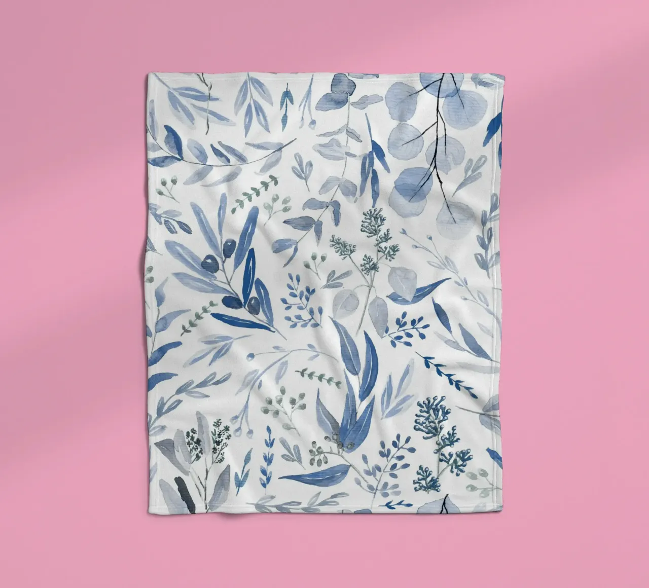 Blue Eucalyptus Pattern fleecedeken van anisillustration