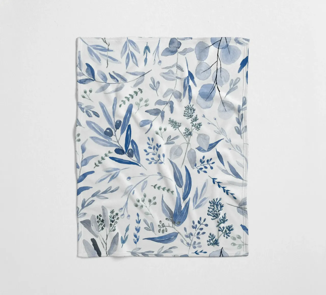 Blue Eucalyptus Pattern fleecedeken van anisillustration