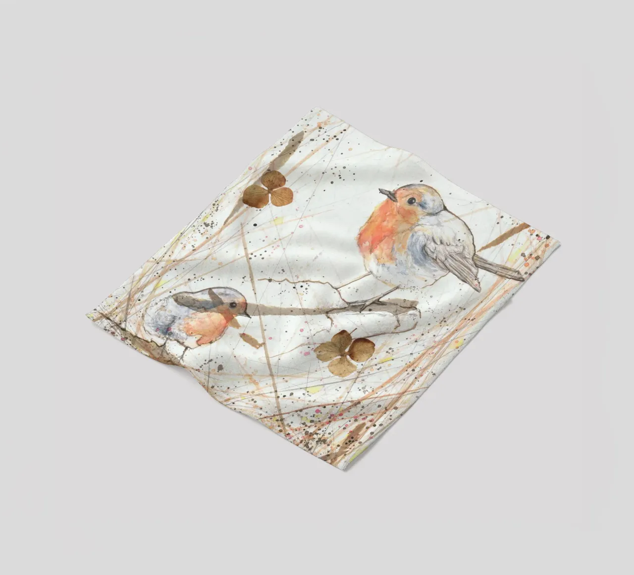 Piccoli uccelli rossi coperta in pile da Mandy Becker Fine Arts