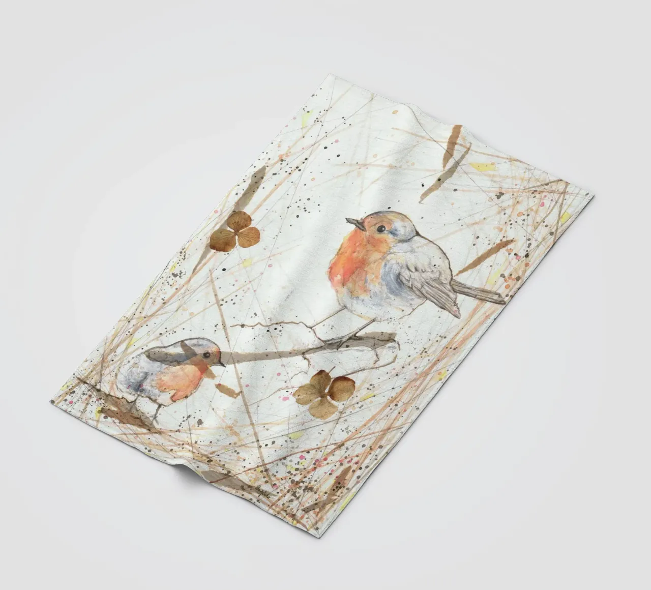 Piccoli uccelli rossi coperta in pile da Mandy Becker Fine Arts