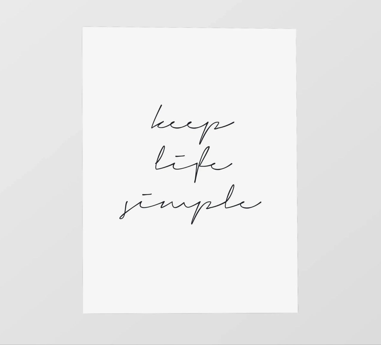 Tipografia minimalista - Keep Life Simple telo in pvc da Whole©