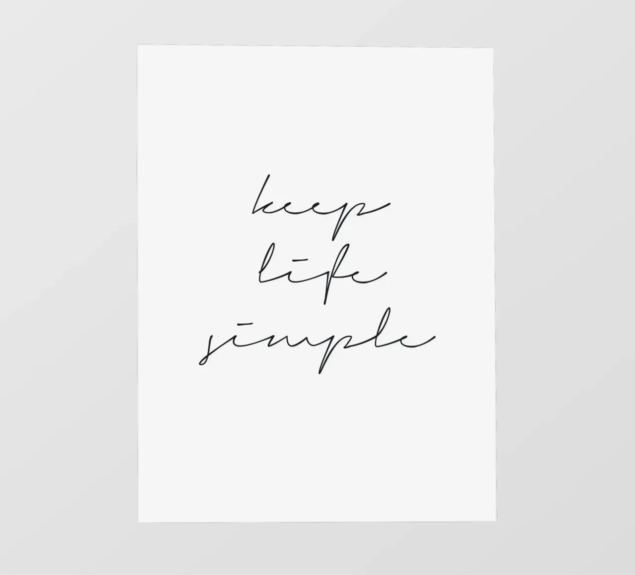 Tipografia minimalista - Keep Life Simple telo in pvc da Whole©