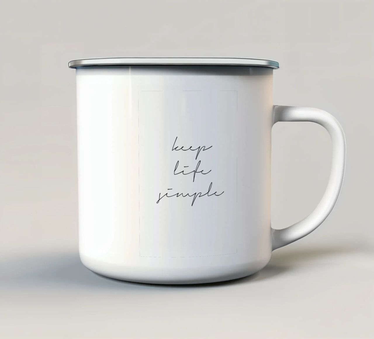 Tipografia minimalista - Keep Life Simple tazza in smalto da Whole©