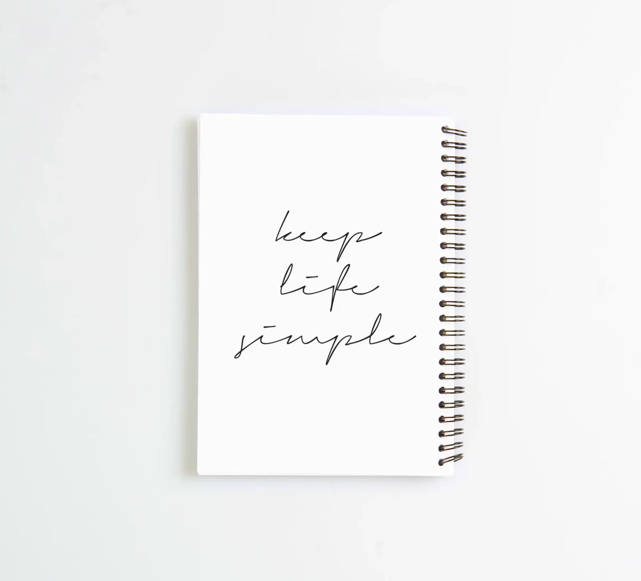 Minimalist typography - Keep Life Simple spiral notebook by Whole©