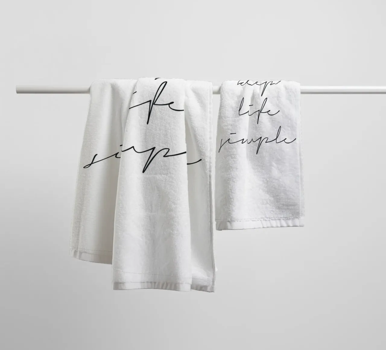 Minimalist typography - Keep Life Simple towel by Whole©