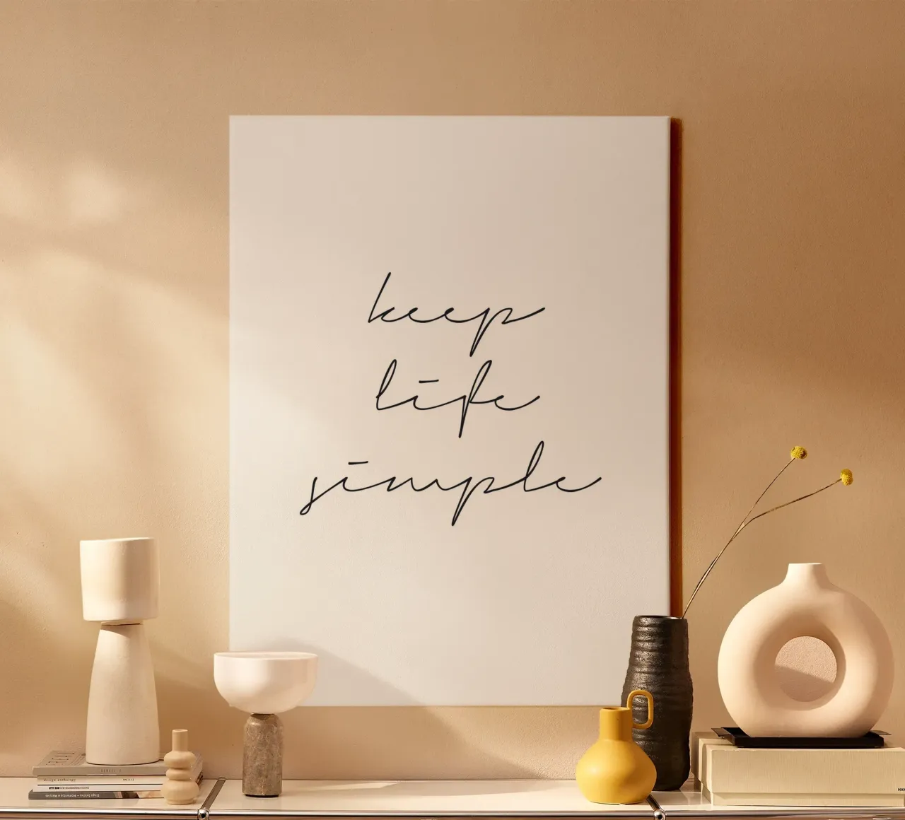 Minimalist typography - Keep Life Simple canvas by Whole©