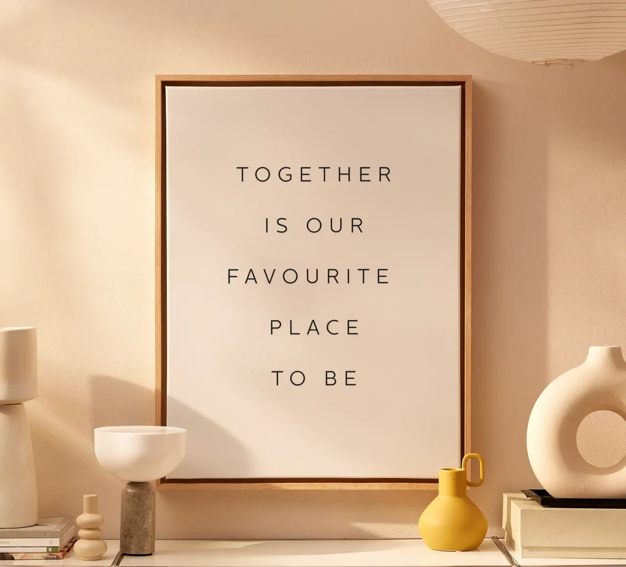 Typografie Liebe - Samen is onze lievelingsplek canvas met Baklijst van Whole©