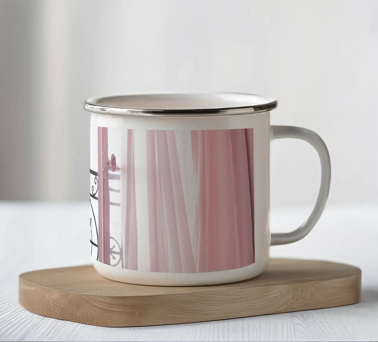 Romantic window light - Elegant home design enamel mug by Whole©