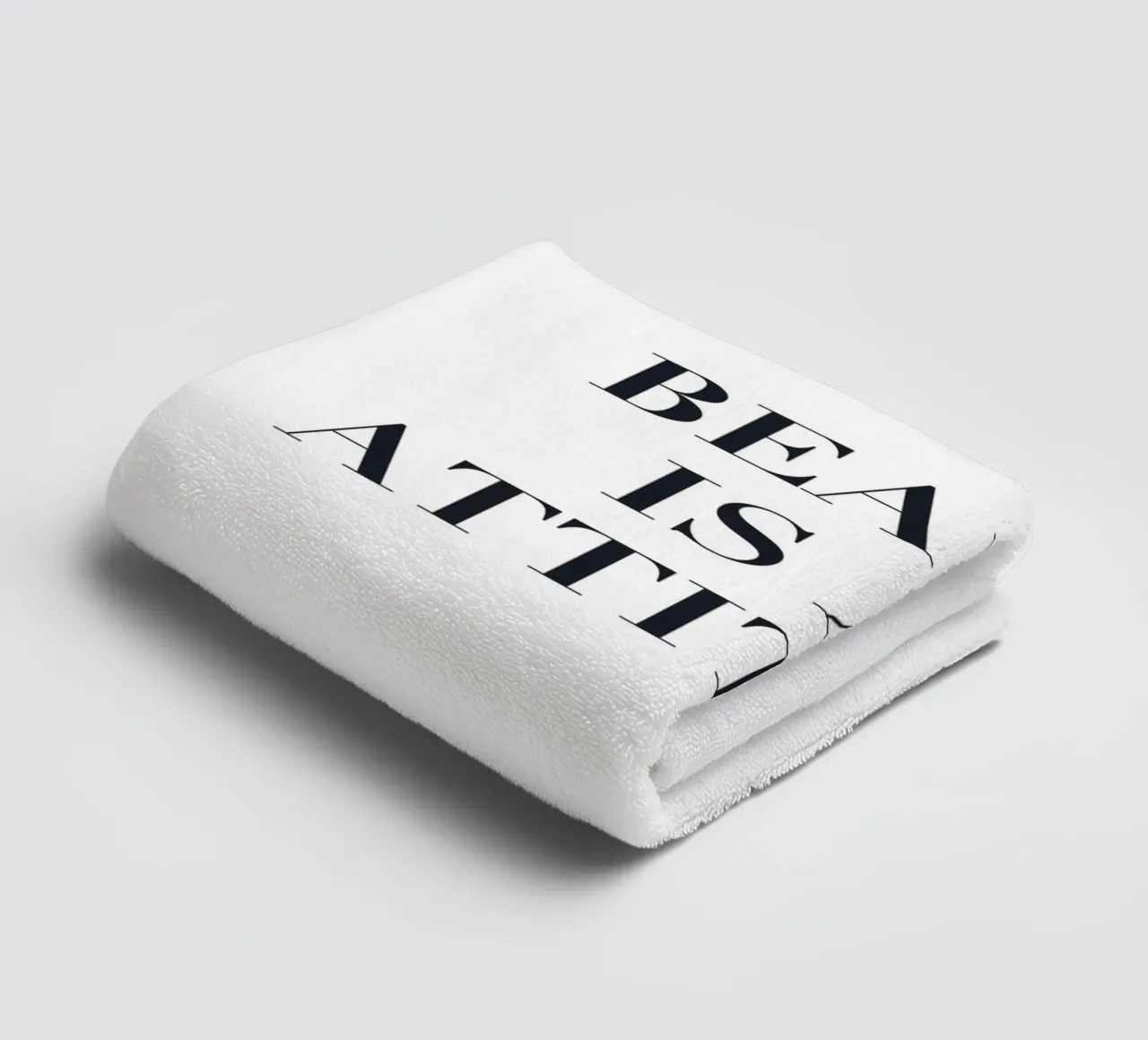 Beauty is attitude - Typographic statement towel by Whole©