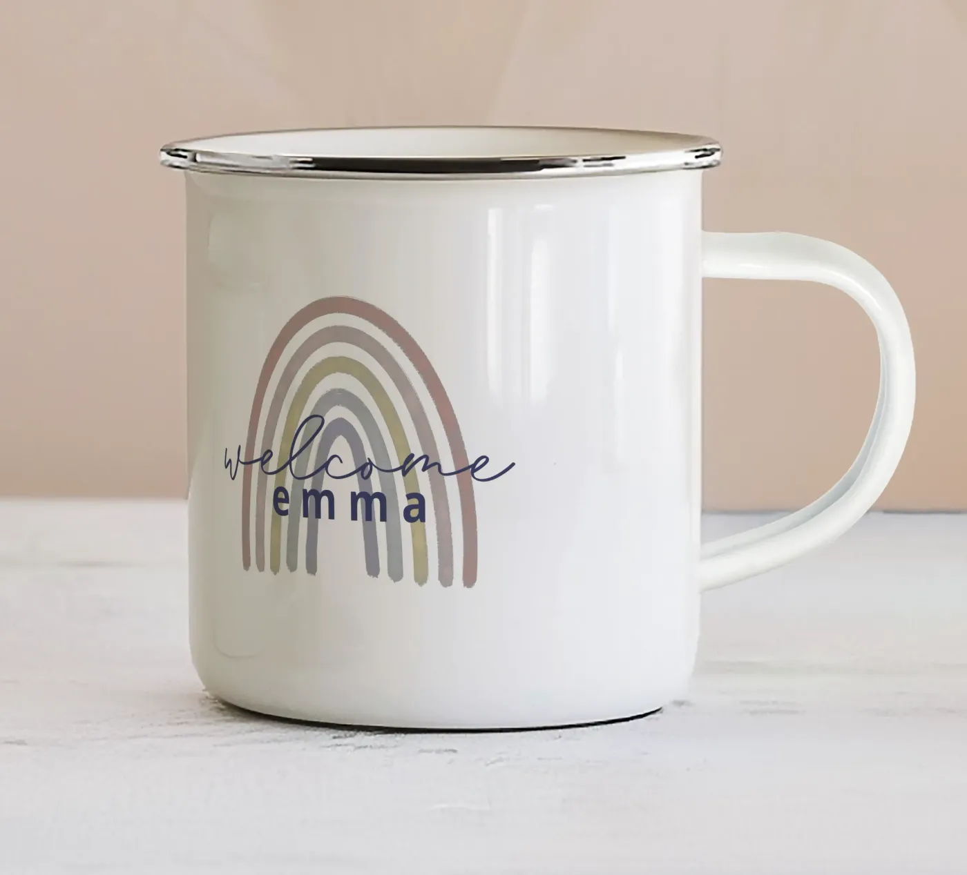 Rainbow enamel mug by we line studio - design