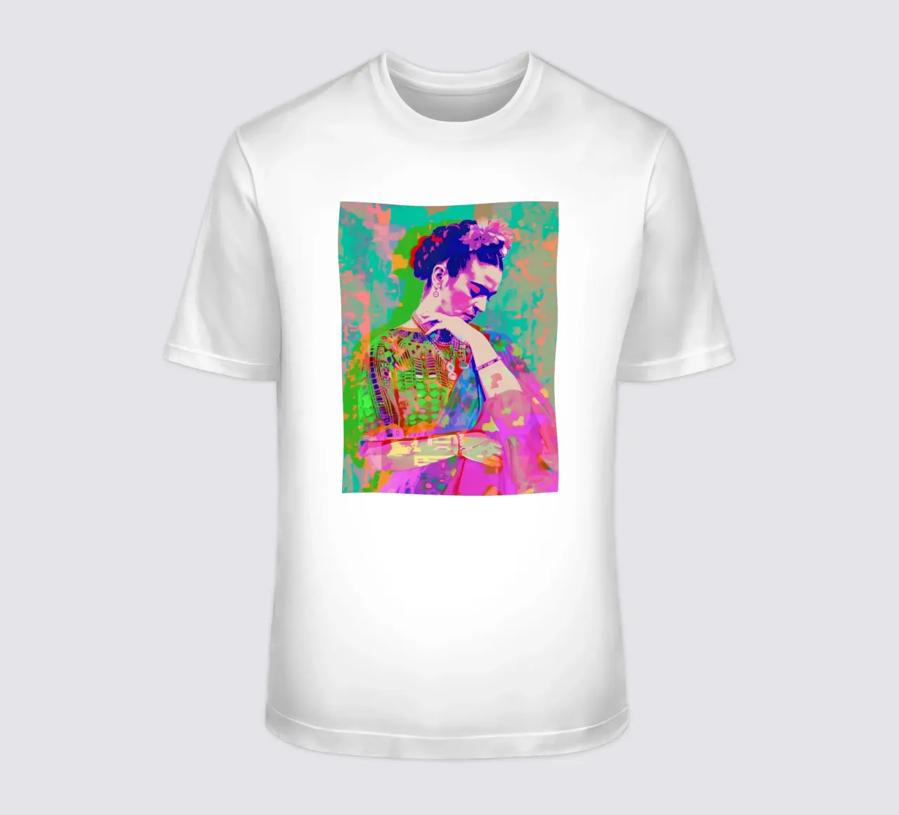 Neon pop Frida Kahlo t-shirt da Carinaprint