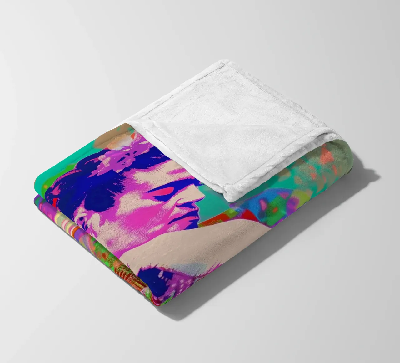Neon pop Frida Kahlo coperta in pile da Carinaprint