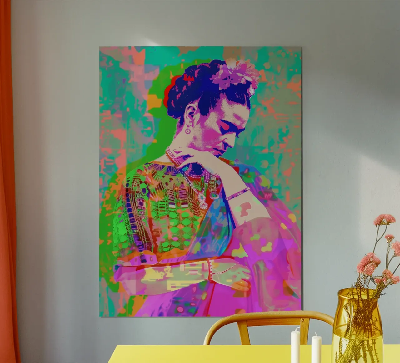 Neon pop Frida Kahlo carta hahnemühle da Carinaprint