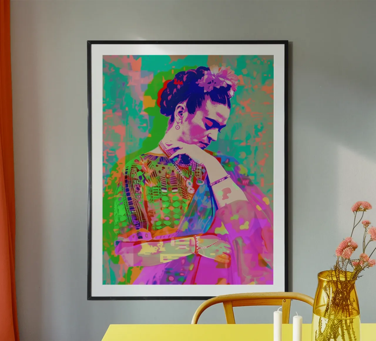 Neon pop Frida Kahlo carta hahnemühle da Carinaprint