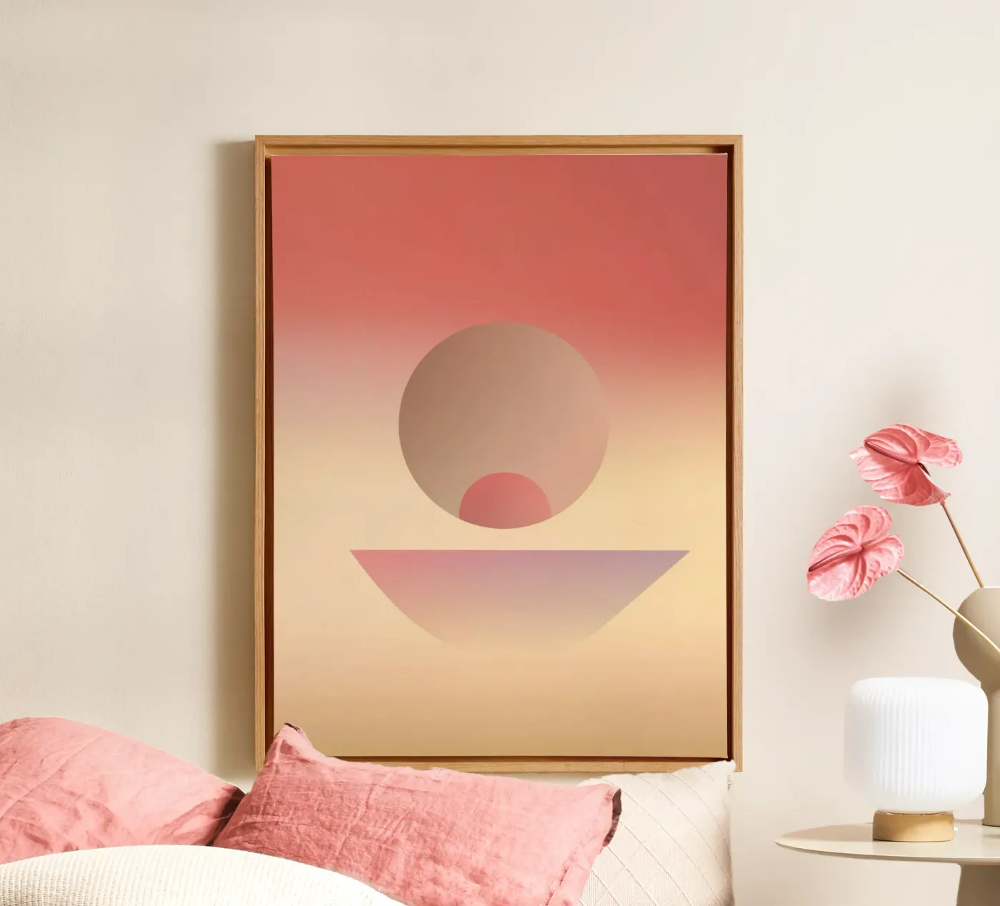 Blush Desert Eclipse canvas van Geometrica