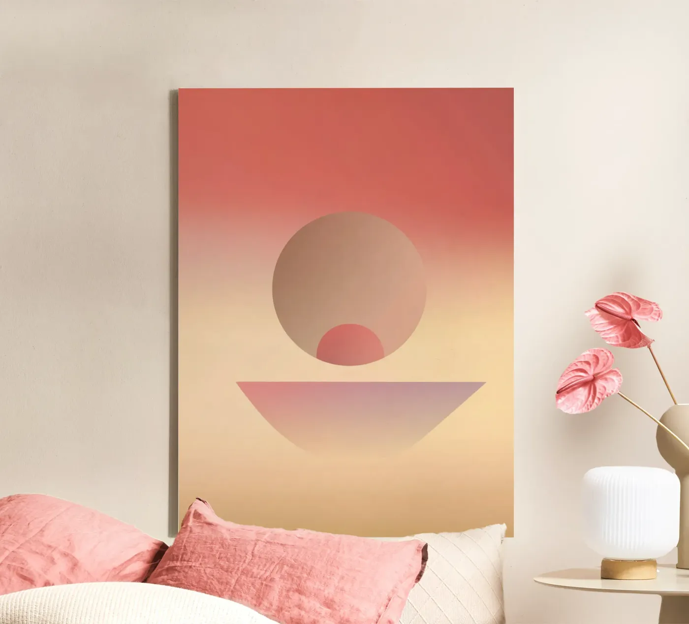 Blush Desert Eclipse canvas van Geometrica