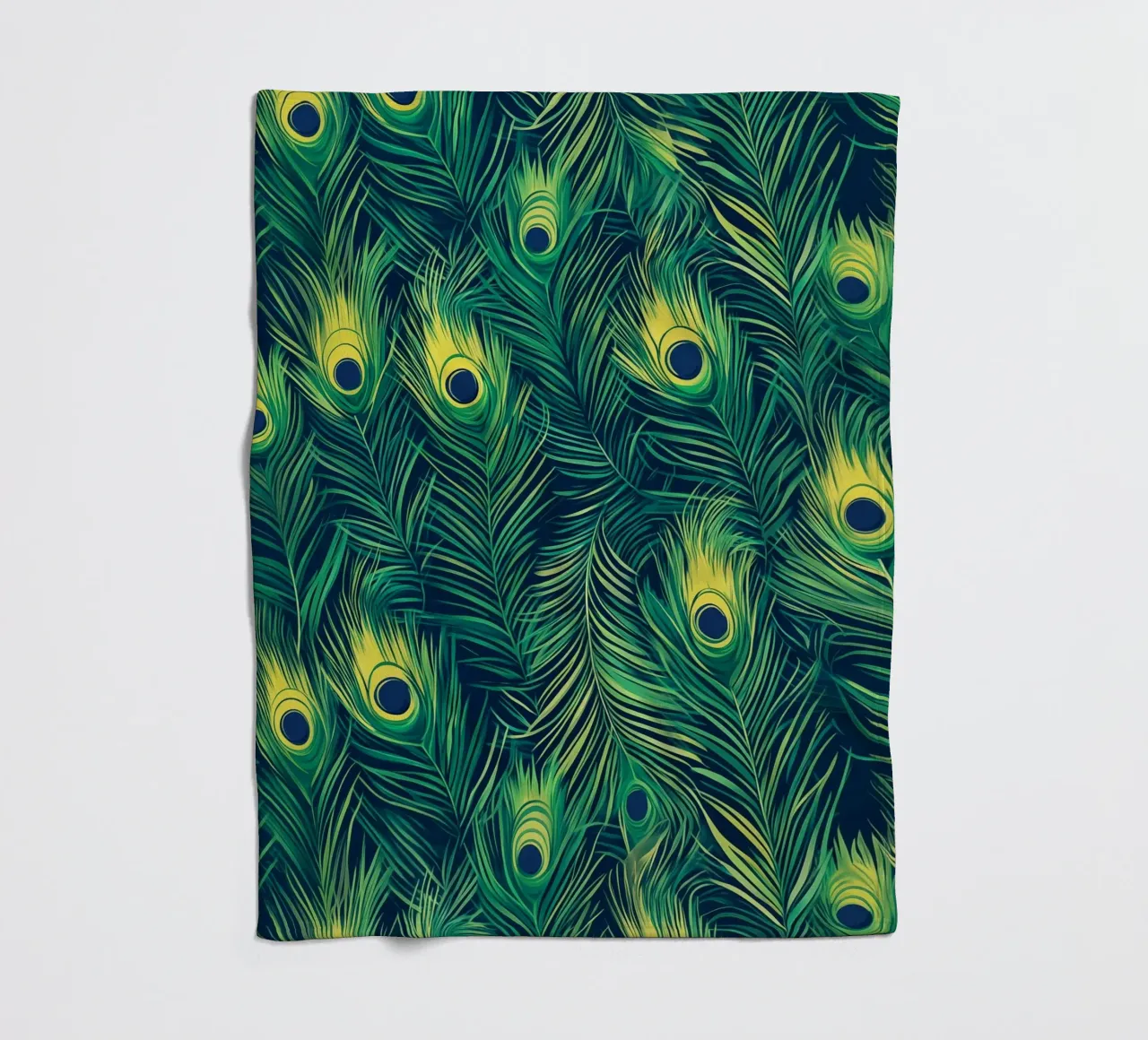 Opulentes Pfauen-Federn Design Muster Fleecedecke von Autofocus