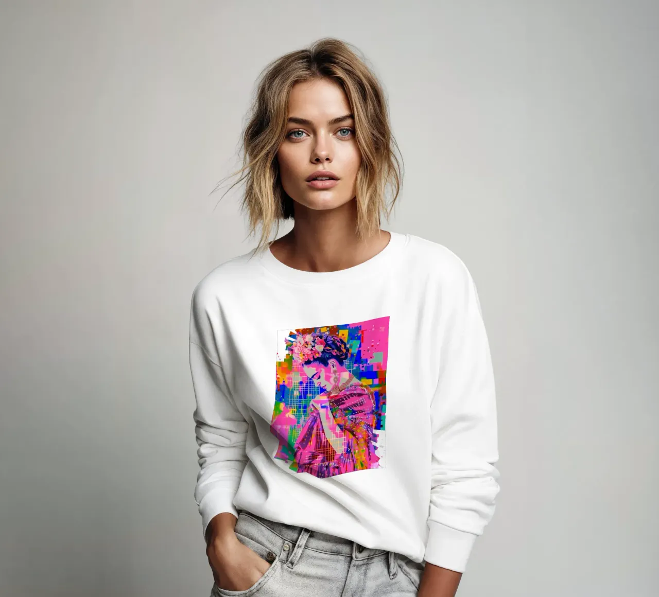 Frida Kahlo pop felpa da Carinaprint