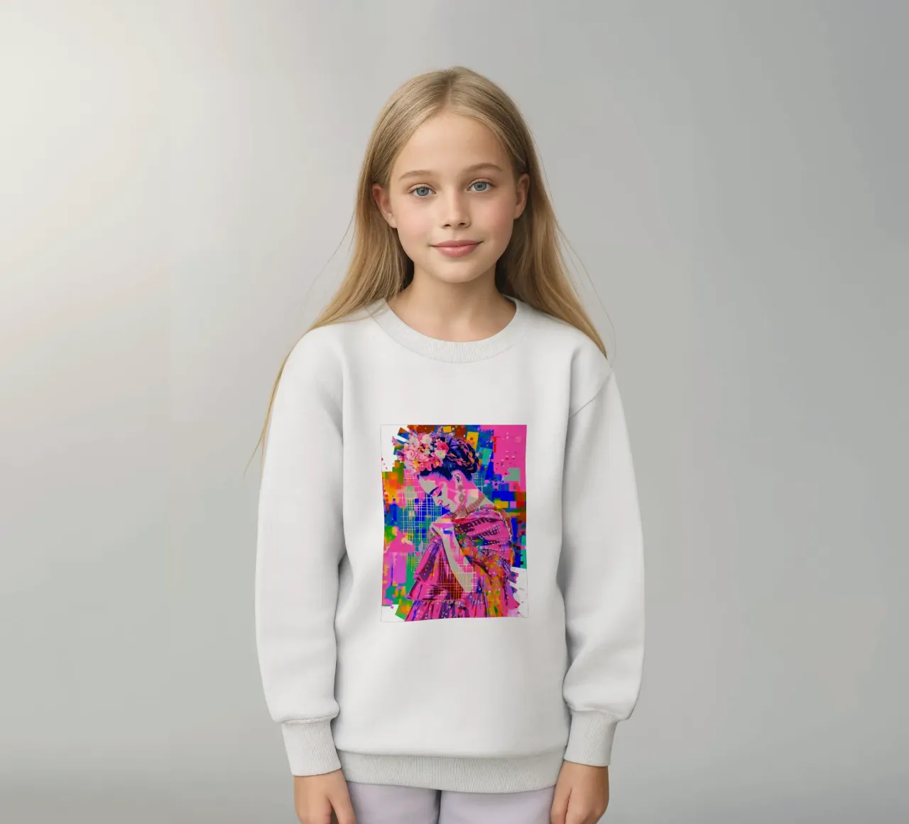 Frida Kahlo pop felpa bambino da Carinaprint