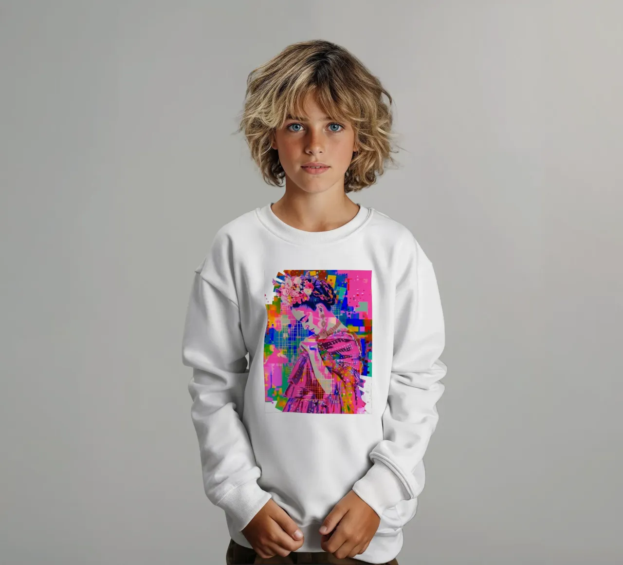 Frida Kahlo pop felpa bambino da Carinaprint