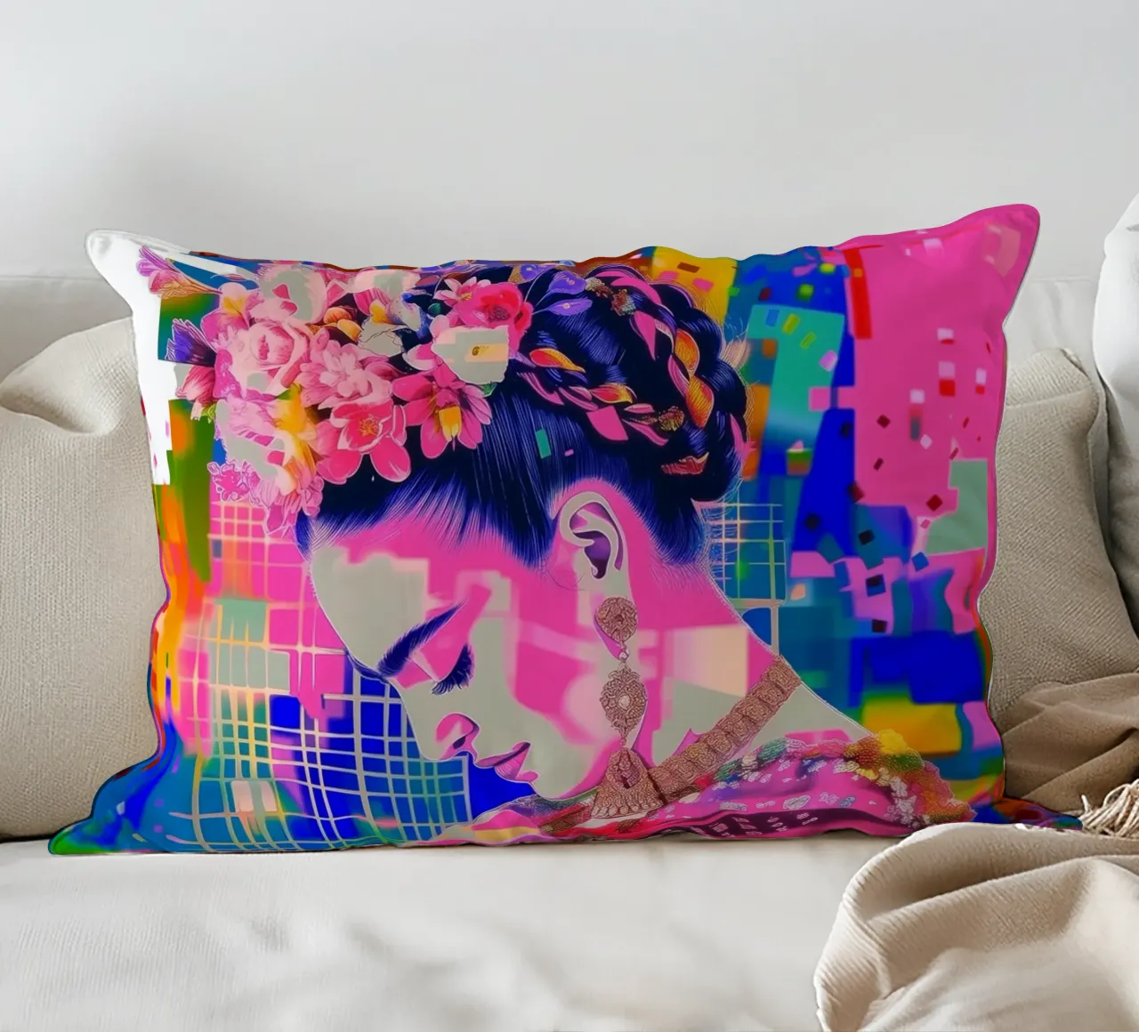 Frida Kahlo pop cuscino da Carinaprint