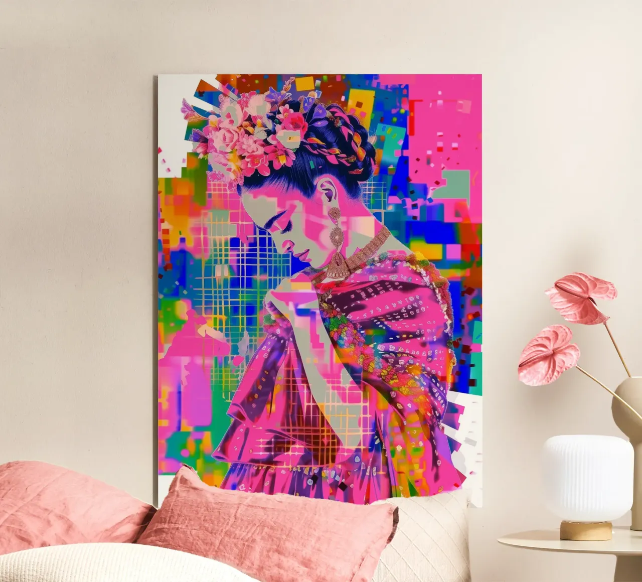 Frida Kahlo pop alluminio dibond da Carinaprint