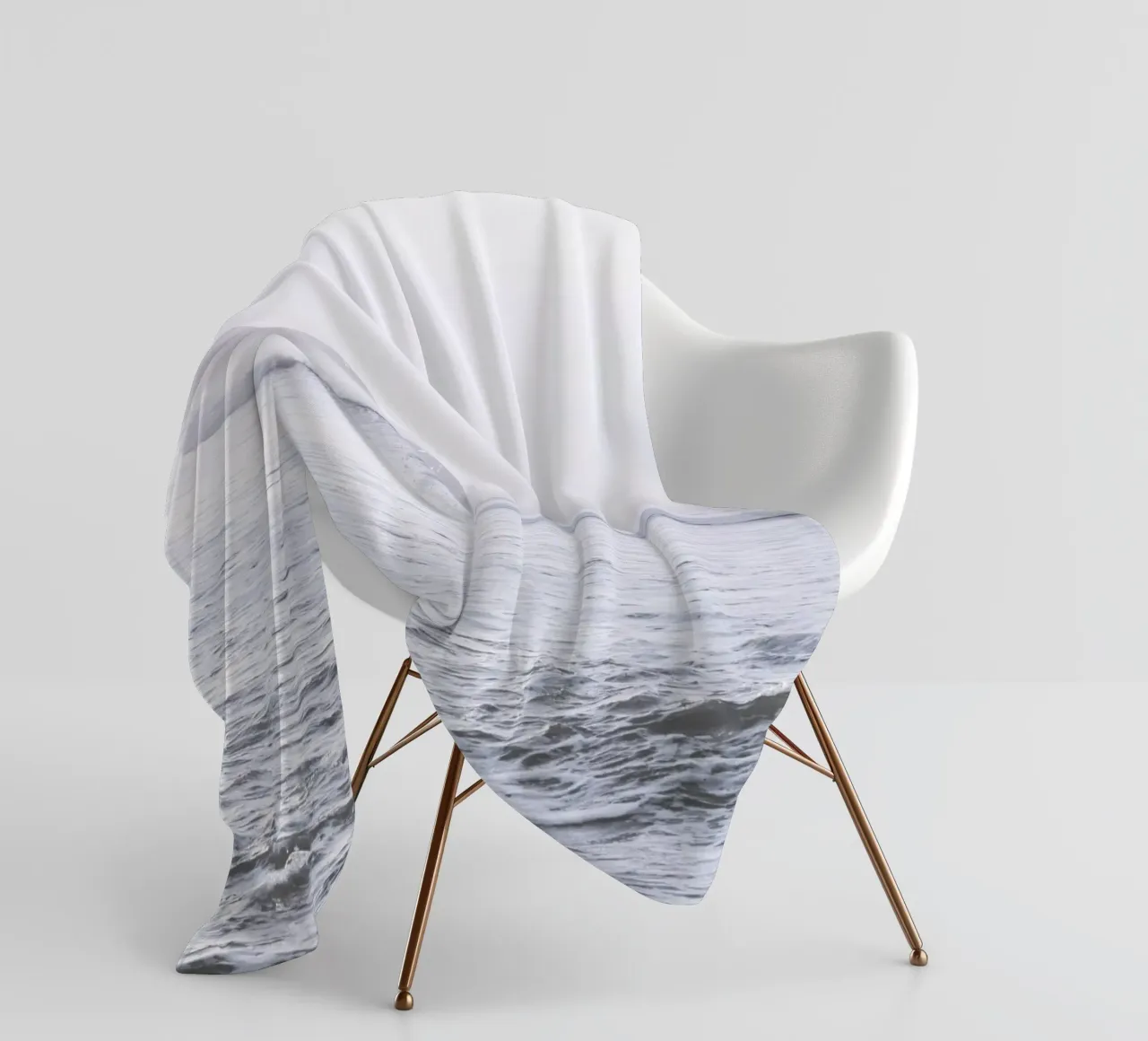 Surfers on waves - Minimalist ocean design fleece blanket by Whole©