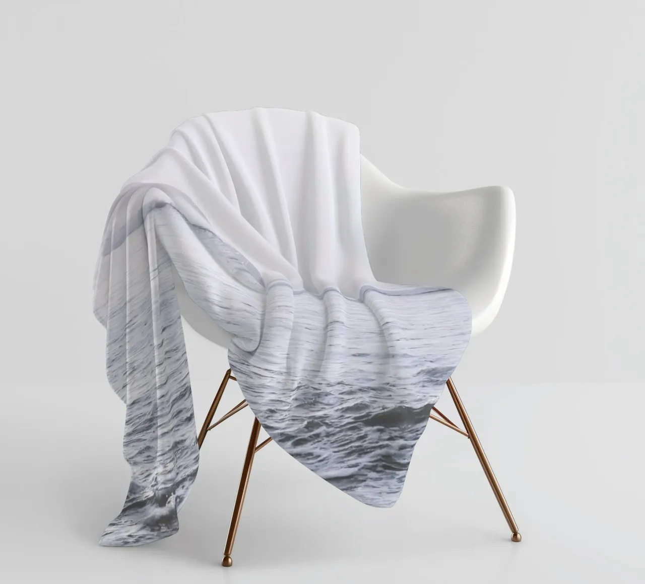 Surfers on waves - Minimalist ocean design fleece blanket by Whole©