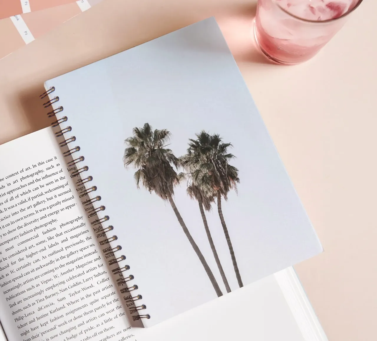 Minimalist palm trees - tropical summer design spiral notebook by Whole©
