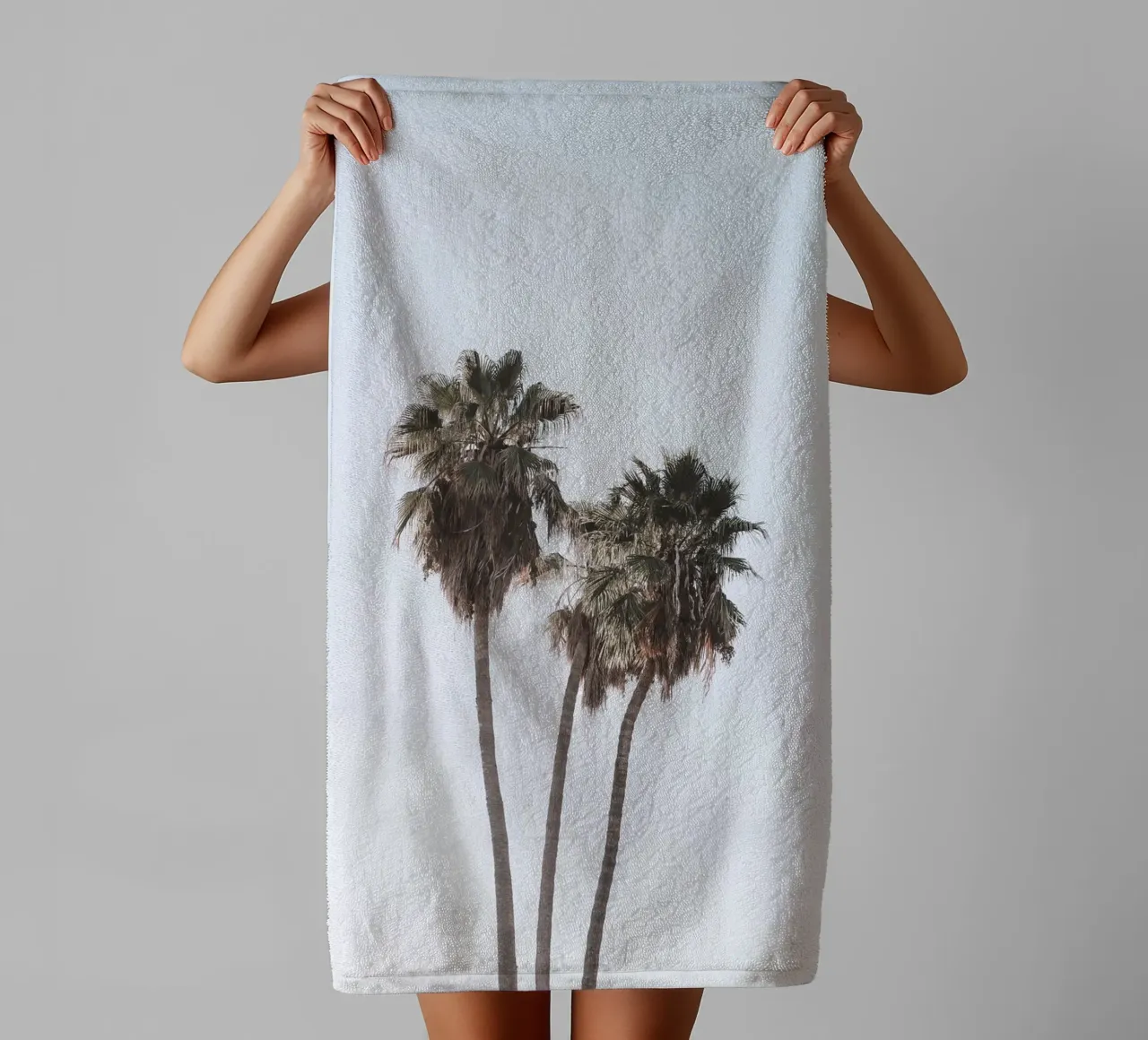 Minimalist palm trees - tropical summer design towel by Whole©