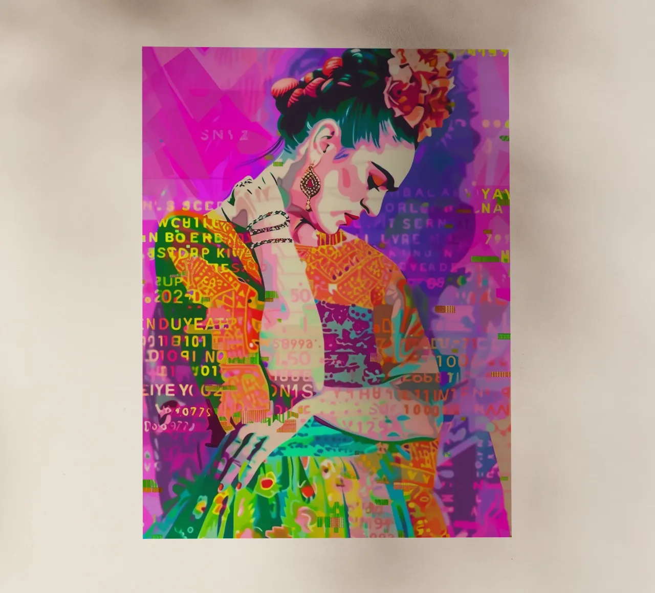 Frida popart floreale pellicola backlit da Carinaprint