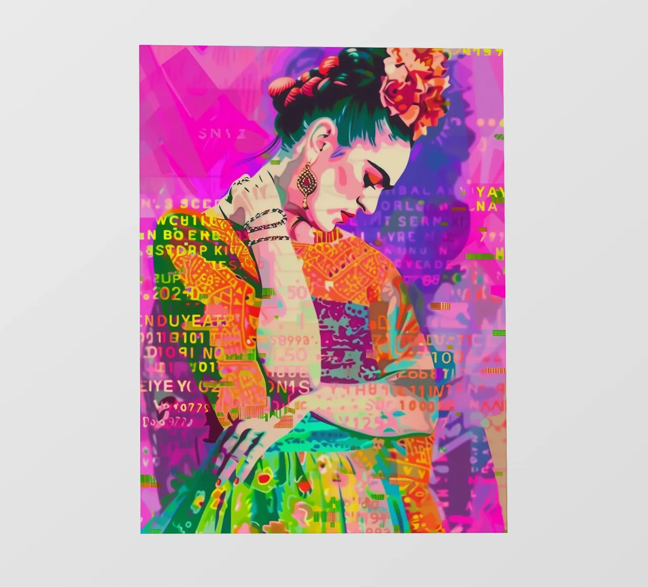 Frida popart floreale pellicola backlit da Carinaprint
