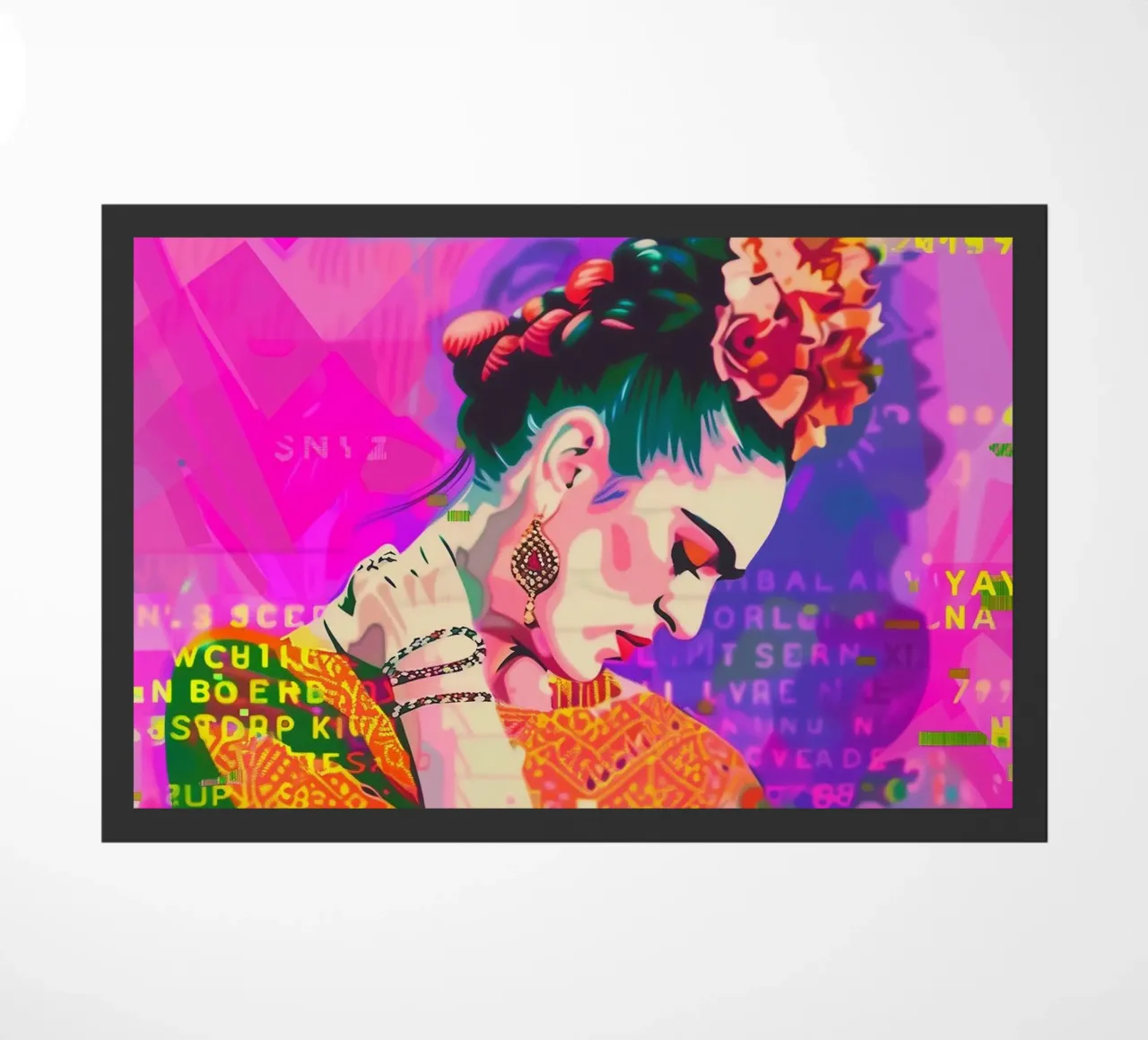 Frida popart floreale zerbino da Carinaprint