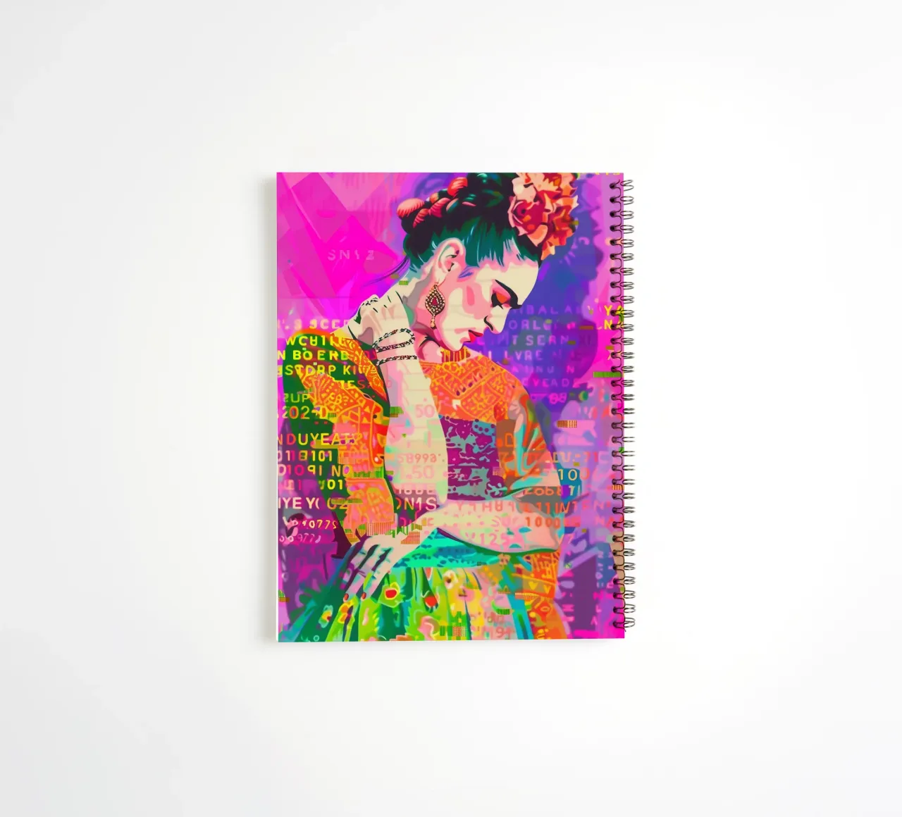 Frida floral popart spiral notebook by Carinaprint