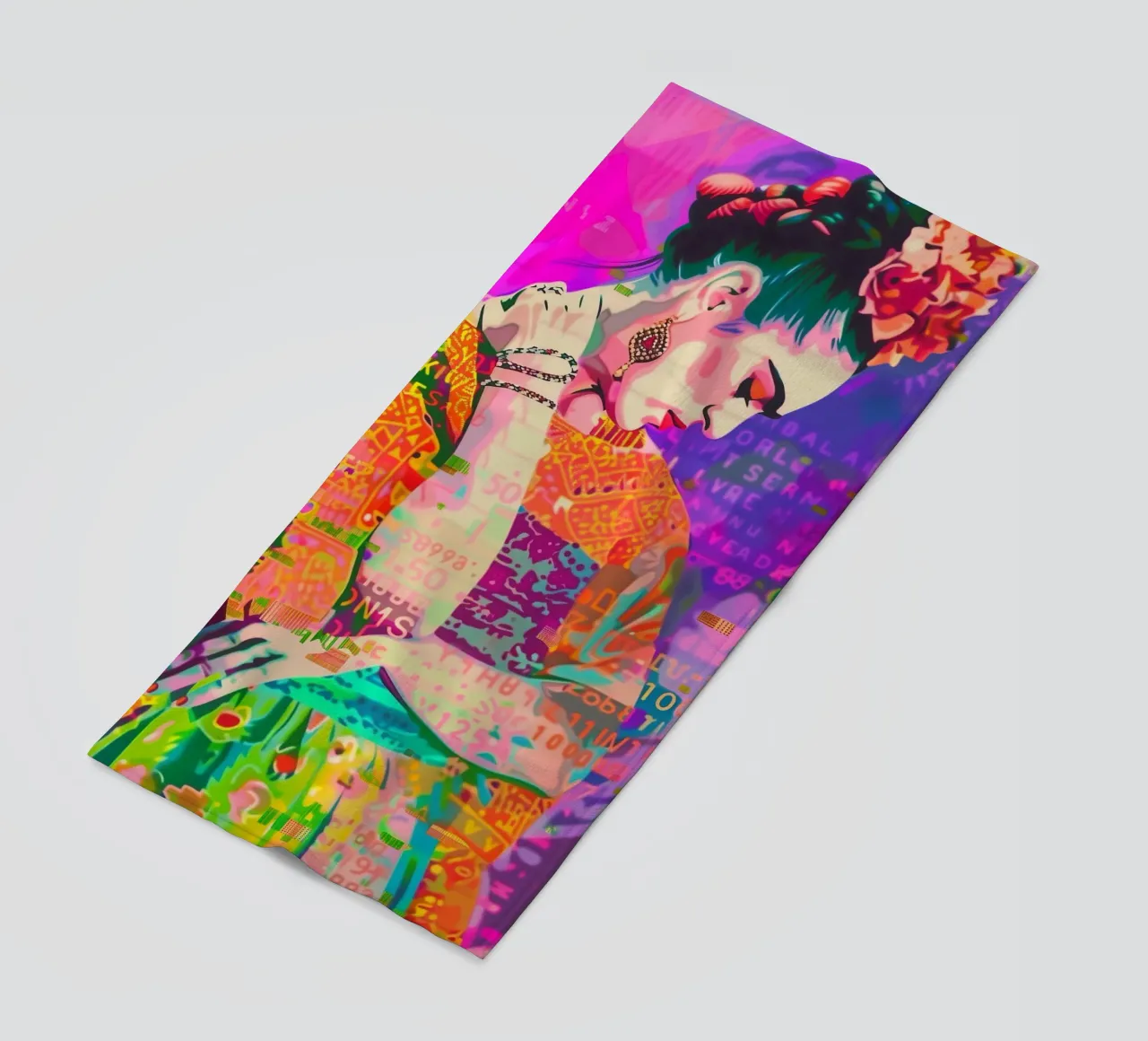 Frida popart floreale telo mare da Carinaprint