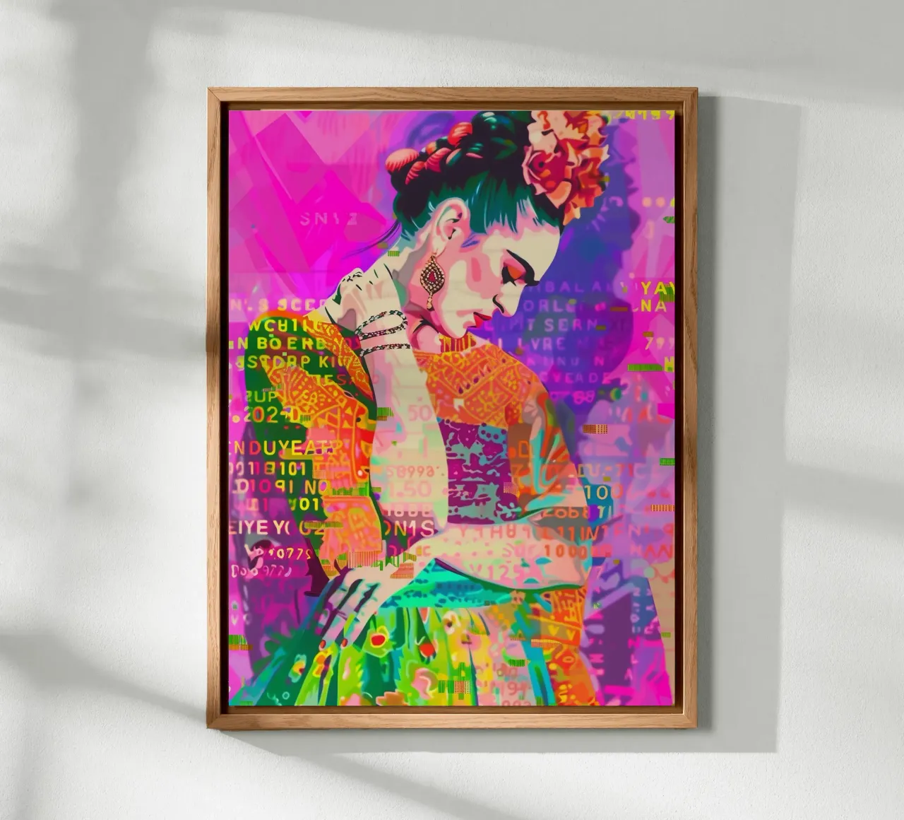Frida popart floreale alluminio dibond da Carinaprint